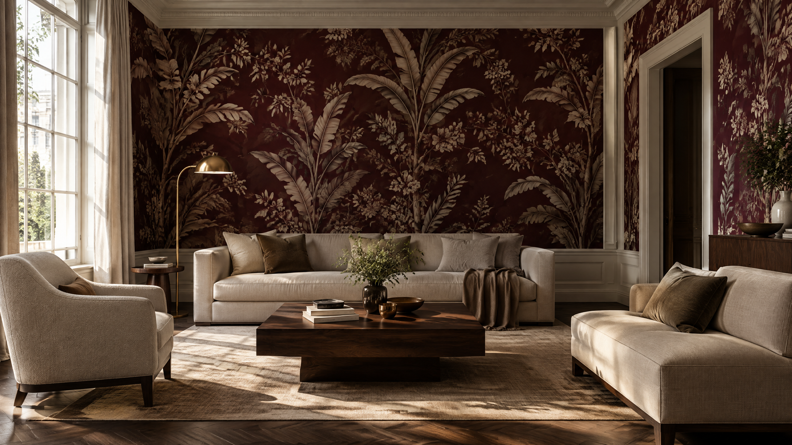 Prestigious interior featuring professionally installed luxury wallpaper by Trenton Prestige